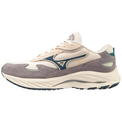 Zapatillas Mizuno WAVE Rider β Mujer Beige / Azul Marino / Plateados - Chile M541ZDTINV